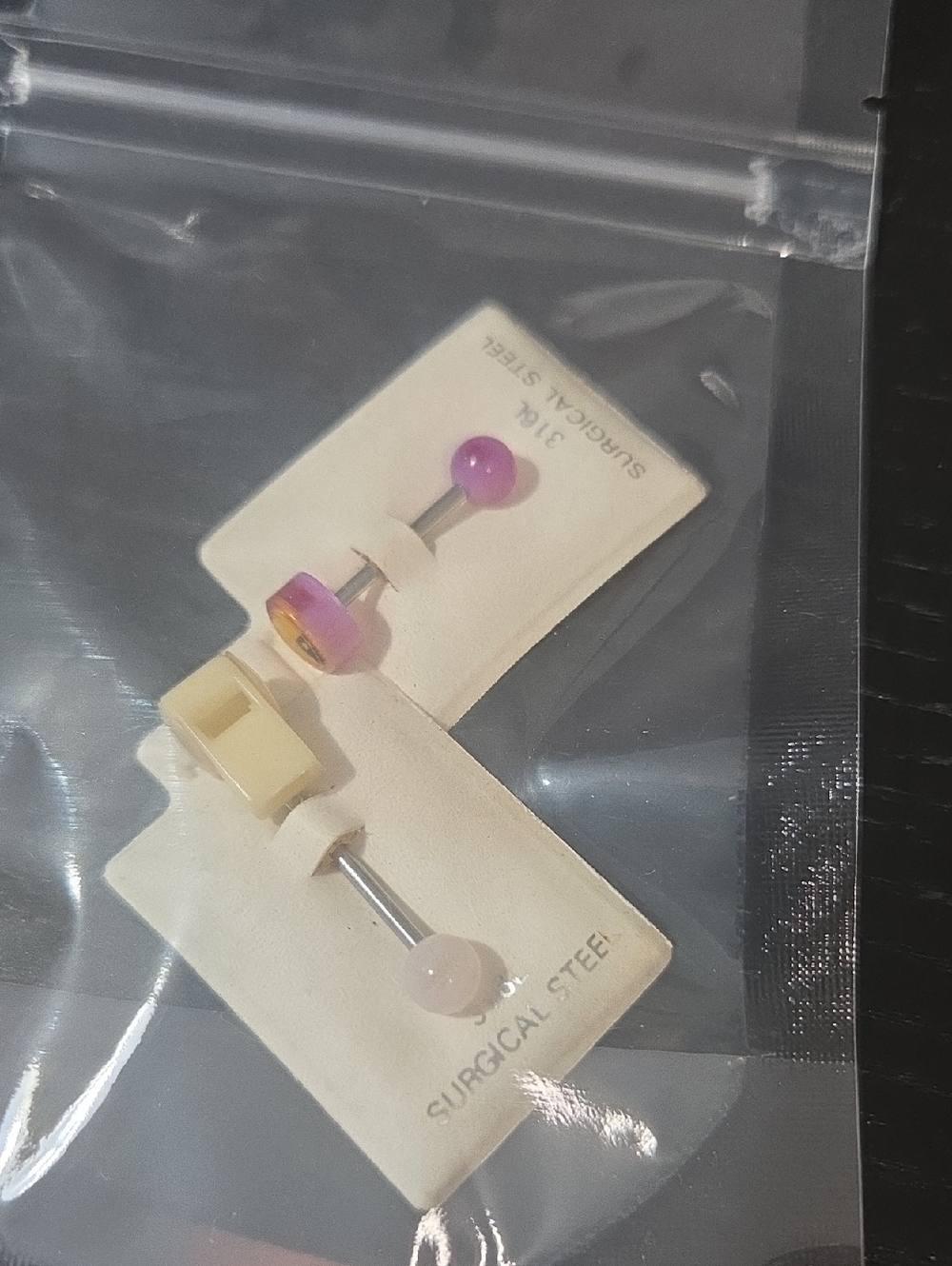 Unbranded Pink and Purple Surgical Steel Navel Rings